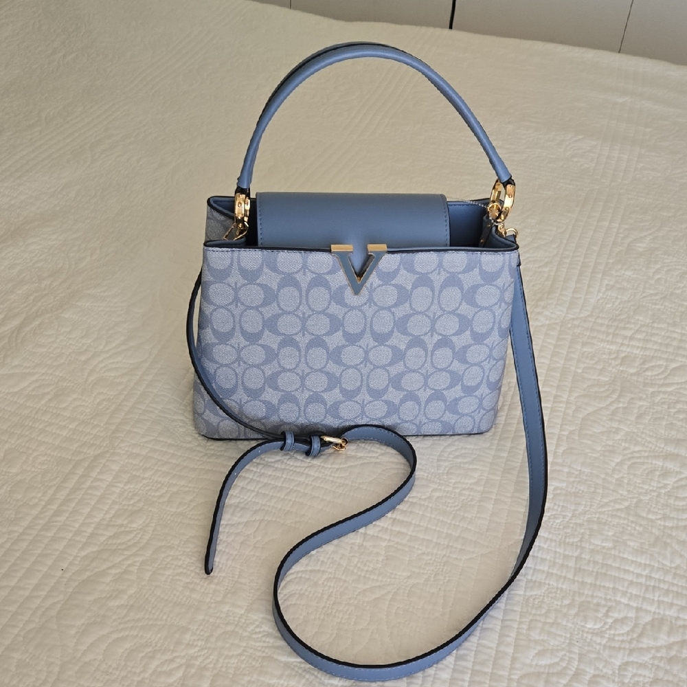 Elegant Blue Designer Handbag